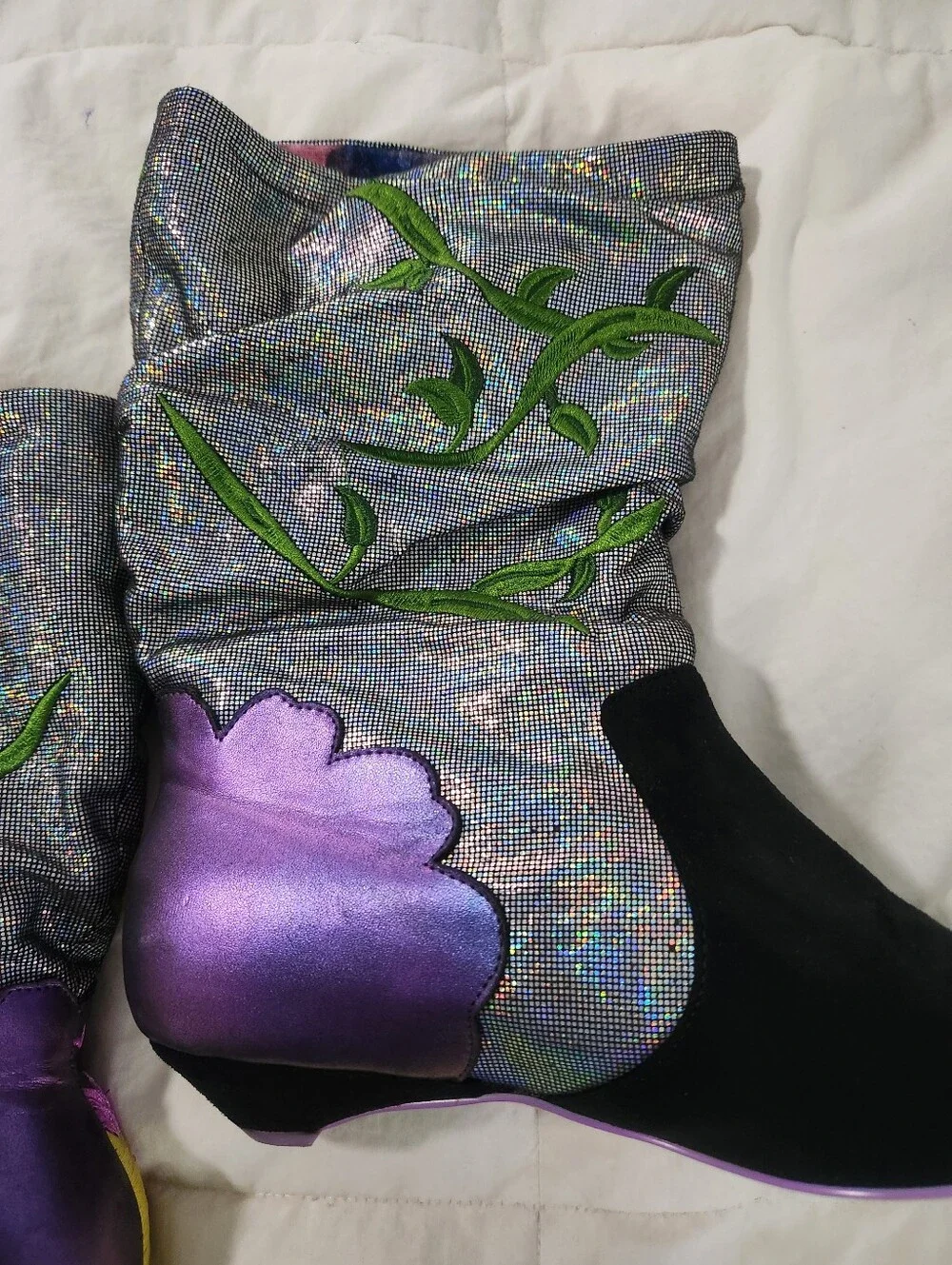 Irregular Choice Bloomin Fabulous Boots Size 39 Bees Butterflies Flowers